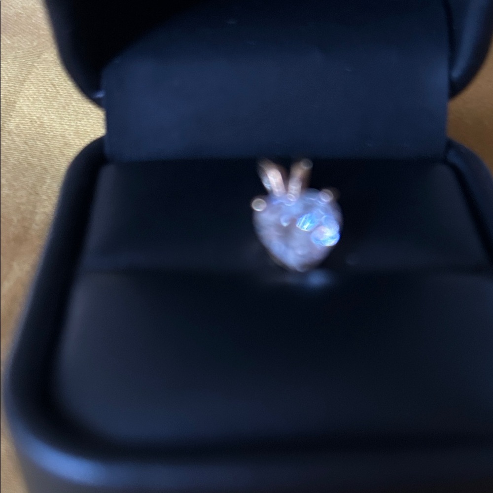 Radiant Heart-Cut Clear Stone Pendant in Gold Tone - Picture 9 of 9